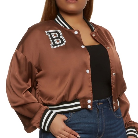 Brown letter jacket XL - Picture 1 of 3